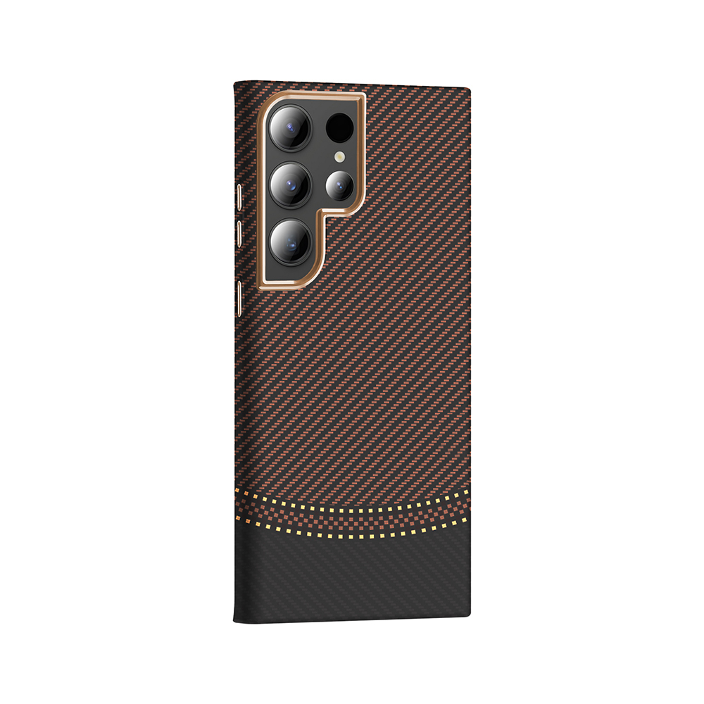 Samsung Galaxy S23 Ultra Uyumlu Kılıf M-safe Şarj Özellikli Karbon Fiber Görünümlü Zore Gros Kapak - 1