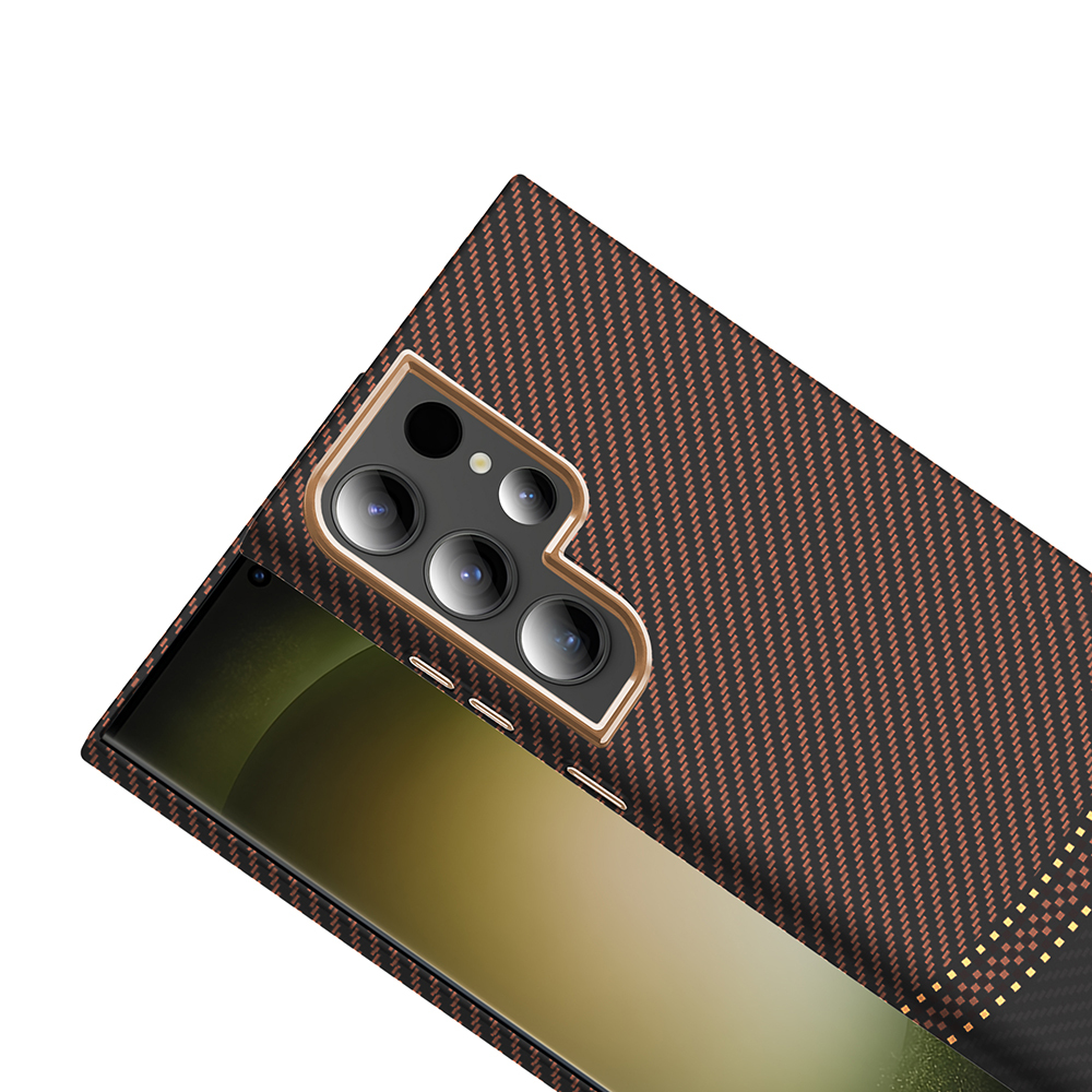 Samsung Galaxy S23 Ultra Uyumlu Kılıf M-safe Şarj Özellikli Karbon Fiber Görünümlü Zore Gros Kapak - 2