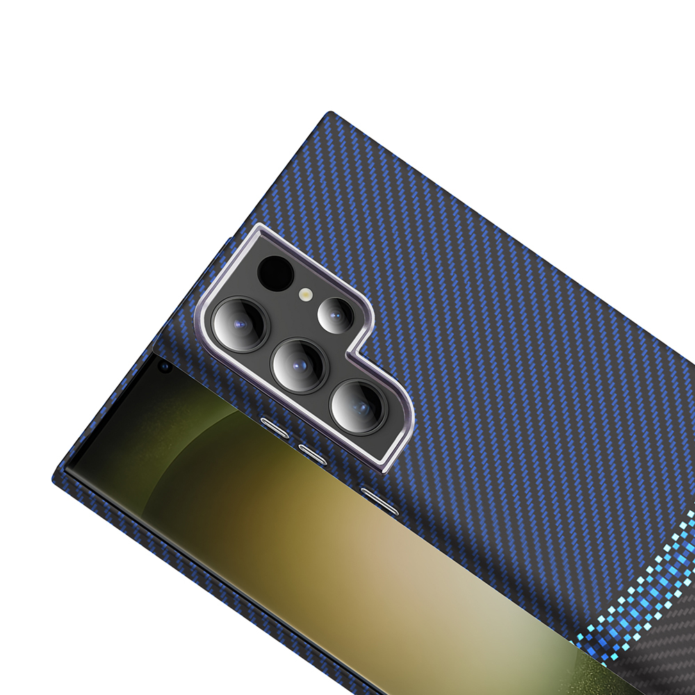 Samsung Galaxy S23 Ultra Uyumlu Kılıf M-safe Şarj Özellikli Karbon Fiber Görünümlü Zore Gros Kapak - 8