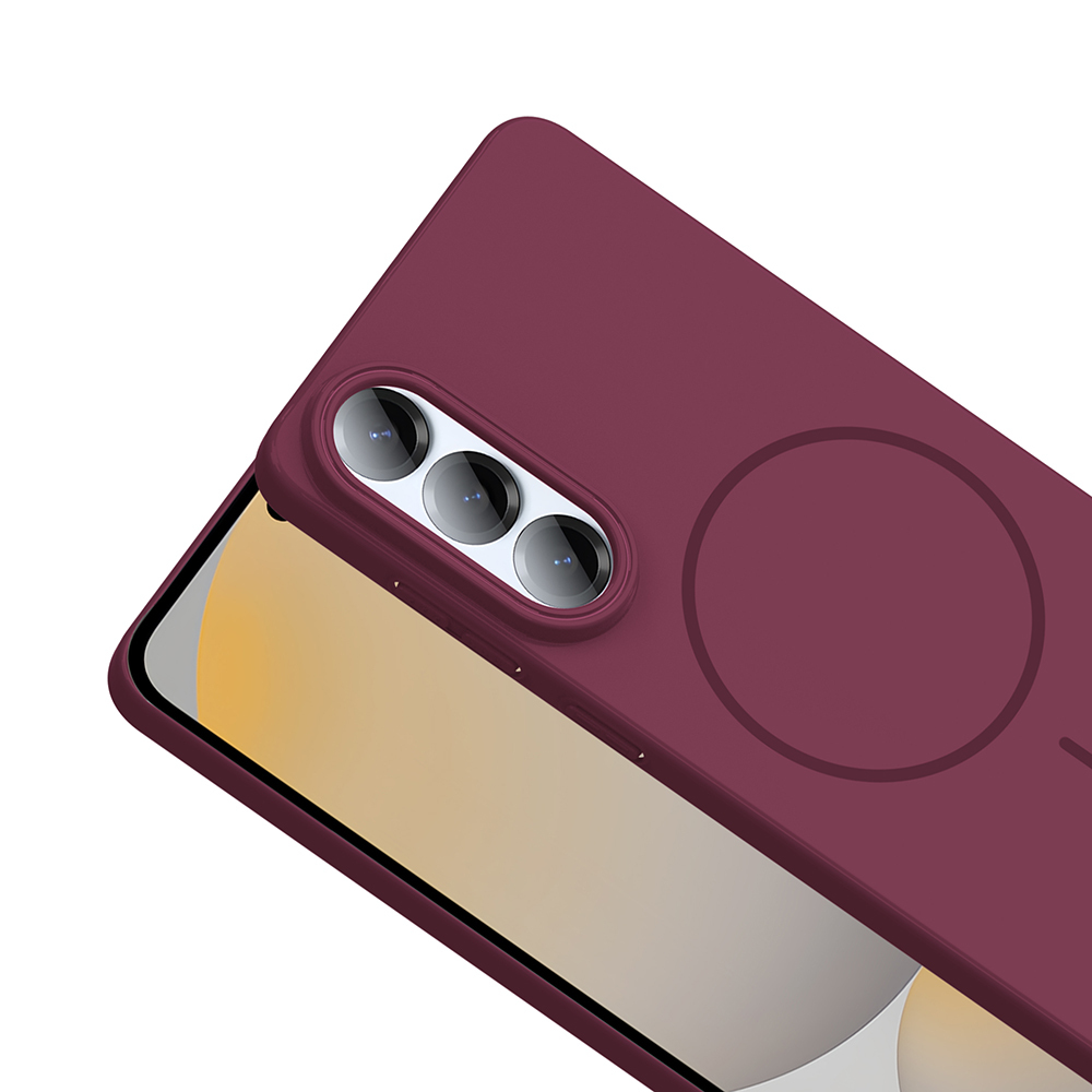 Samsung Galaxy S25 Uyumlu Edge Kılıf M-safe Şarj Özellikli Zore Ruby Sert Kapak - 4