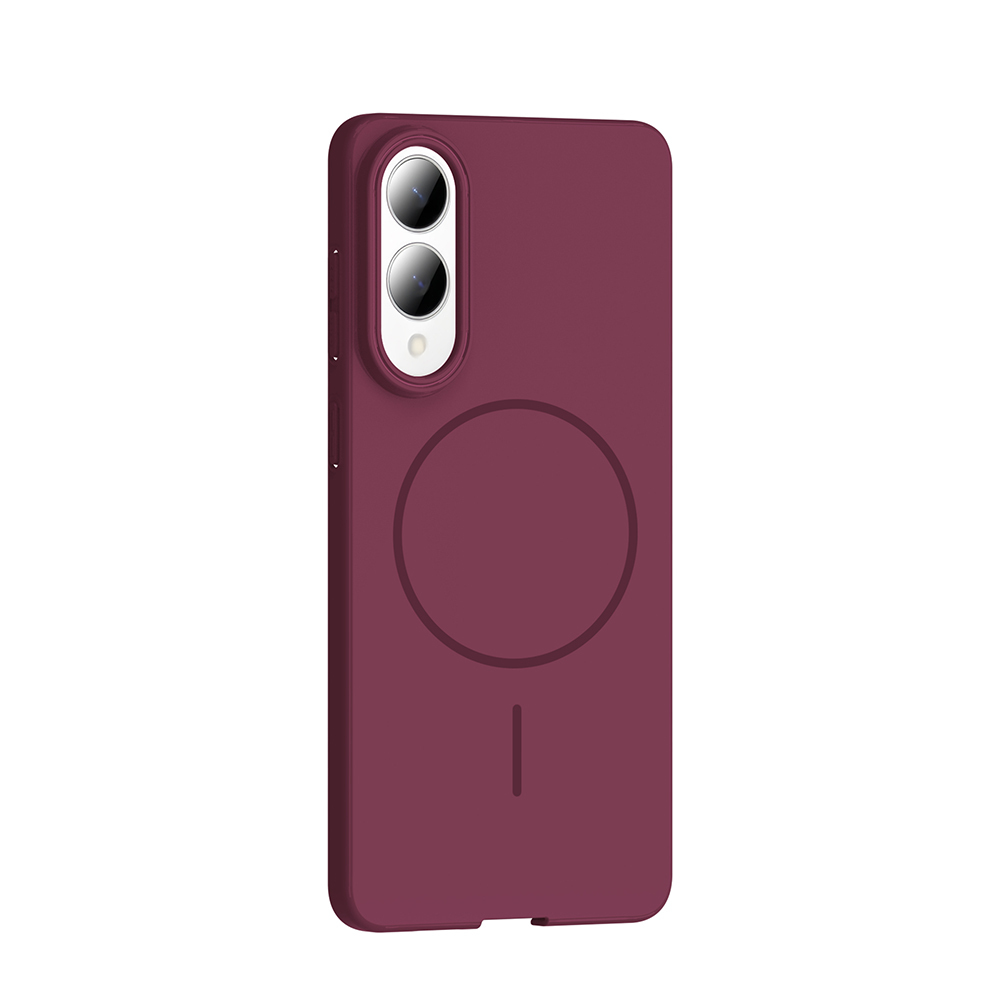 Samsung Galaxy S25 Uyumlu Edge Kılıf M-safe Şarj Özellikli Zore Ruby Sert Kapak - 3