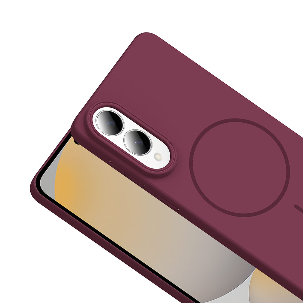 Samsung Galaxy S25 Uyumlu Edge Kılıf M-safe Şarj Özellikli Zore Ruby Sert Kapak - 4