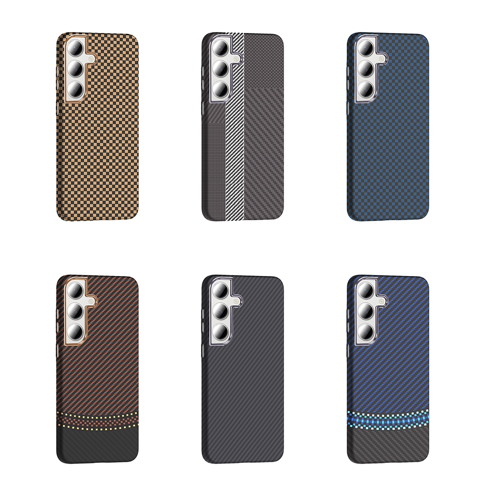 Samsung Galaxy S24 FE Uyumlu Kılıf M-safe Şarj Özellikli Karbon Fiber Görünümlü Zore Gros Kapak - 13