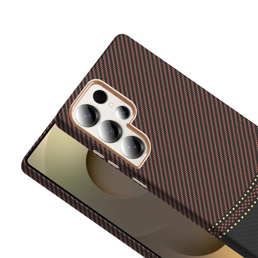 Samsung Galaxy S25 Ultra Uyumlu Kılıf M-safe Şarj Özellikli Karbon Fiber Görünümlü Zore Gros Kapak - 6