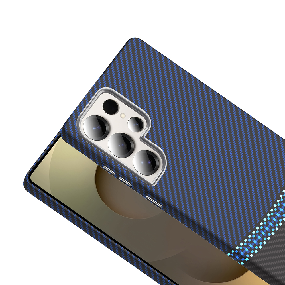 Samsung Galaxy S25 Ultra Uyumlu Kılıf M-safe Şarj Özellikli Karbon Fiber Görünümlü Zore Gros Kapak - 8