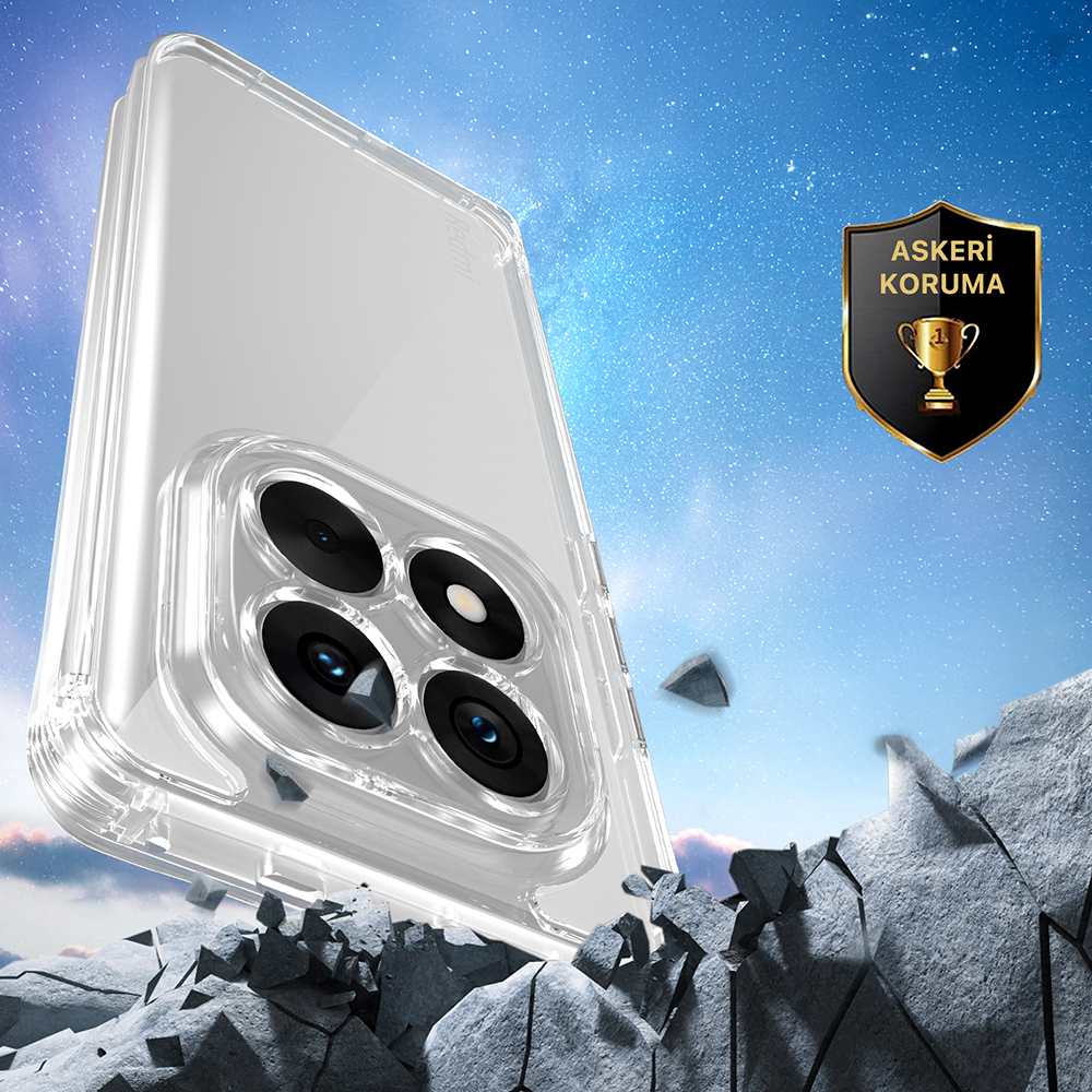 Xiaomi Redmi Note 14 Pro 5G Uyumlu Kılıf Airbagli Takılabilir Askı Aparatlı Zore Snap Silikon Kapak - 5