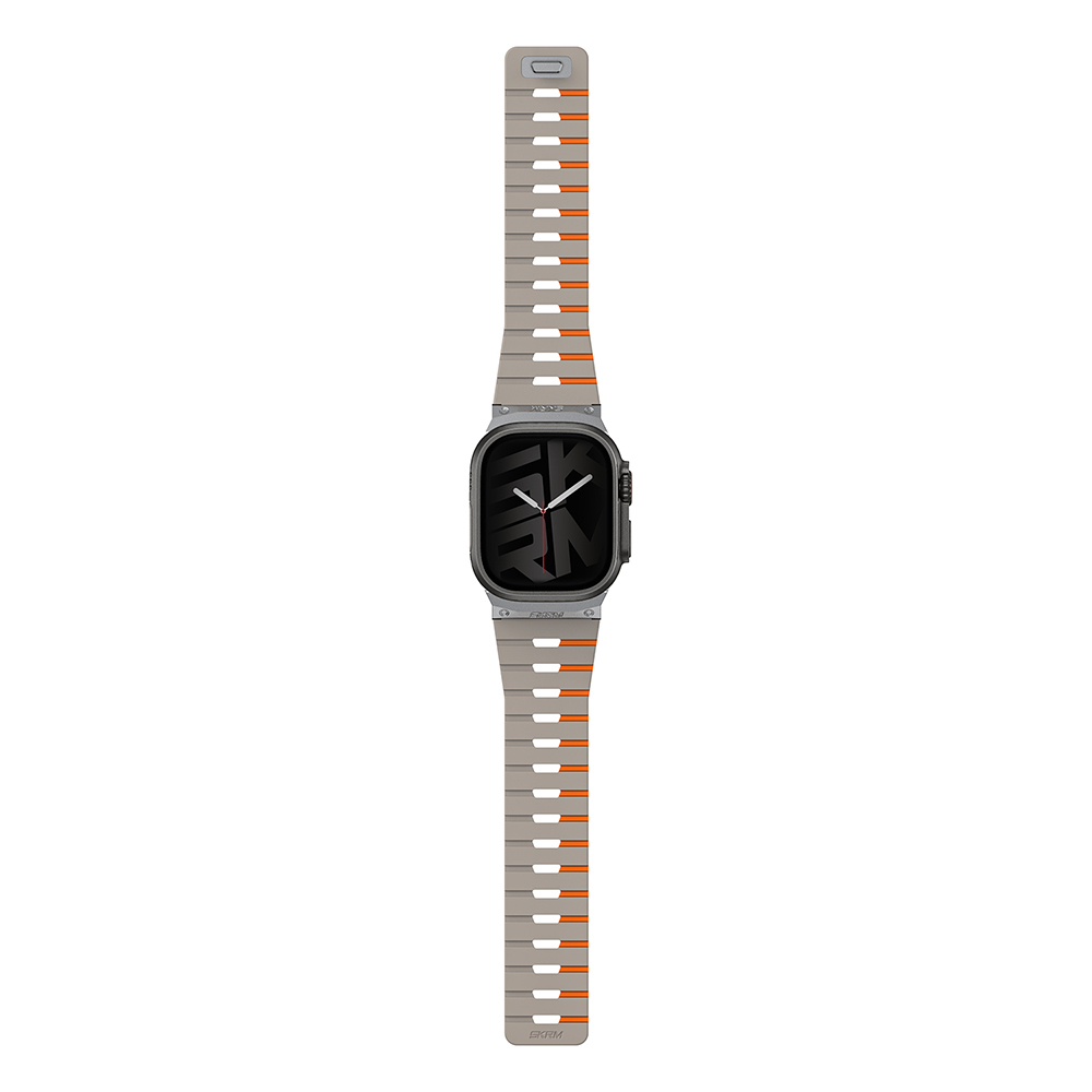 Apple Watch 7 45mm Uyumlu Skinarma Gemini Serisi TPU Magnetik Silikon Kordon - 5