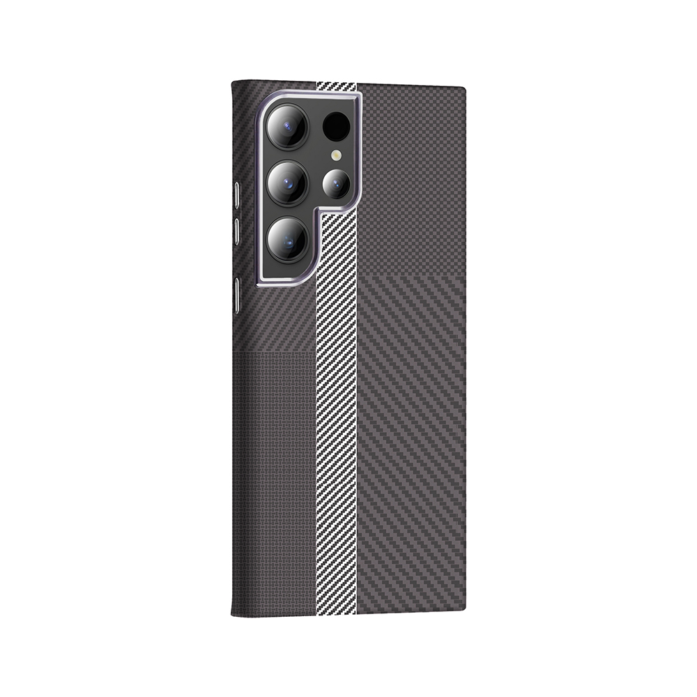 Samsung Galaxy S24 Ultra Uyumlu Kılıf M-safe Şarj Özellikli Karbon Fiber Görünümlü Zore Gros Kapak - 4