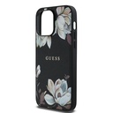 Apple iPhone 14 Pro Max Uyumlu Kılıf Guess Orjinal Lisanslı M-safe Şarj Özellikli Taneli Çiçek Tasarımlı Metal Yazı Logolu Kapak - 5