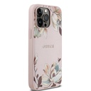 Apple iPhone 14 Pro Max Uyumlu Kılıf Guess Orjinal Lisanslı M-safe Şarj Özellikli Taneli Çiçek Tasarımlı Metal Yazı Logolu Kapak - 10