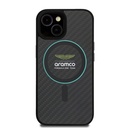 Apple iPhone 15 Uyumlu Kılıf Aston Martin Orjinal Lisanslı M-safe Şarj Özellikli Renkli Halka ve Karbon Fiber Tasarımlı Kapak - 2