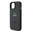 Apple iPhone 15 Uyumlu Kılıf Aston Martin Orjinal Lisanslı M-safe Şarj Özellikli Renkli Halka ve Karbon Fiber Tasarımlı Kapak - 5