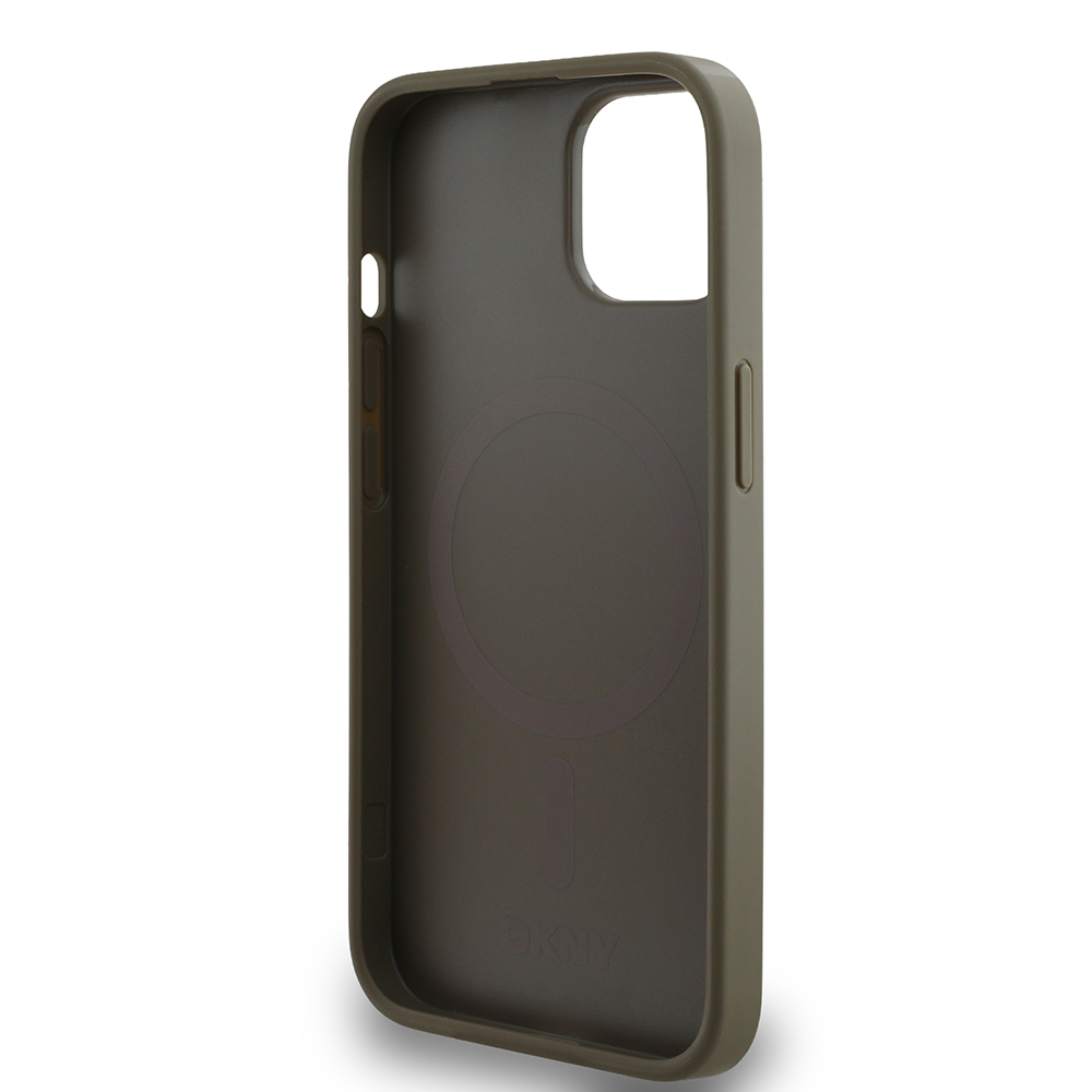 Apple iPhone 14 Uyumlu Kılıf DKNY Orjinal Lisanslı M-safe Şarj Özellikli 3D Yazılı Grid Pattern Kapak - 13