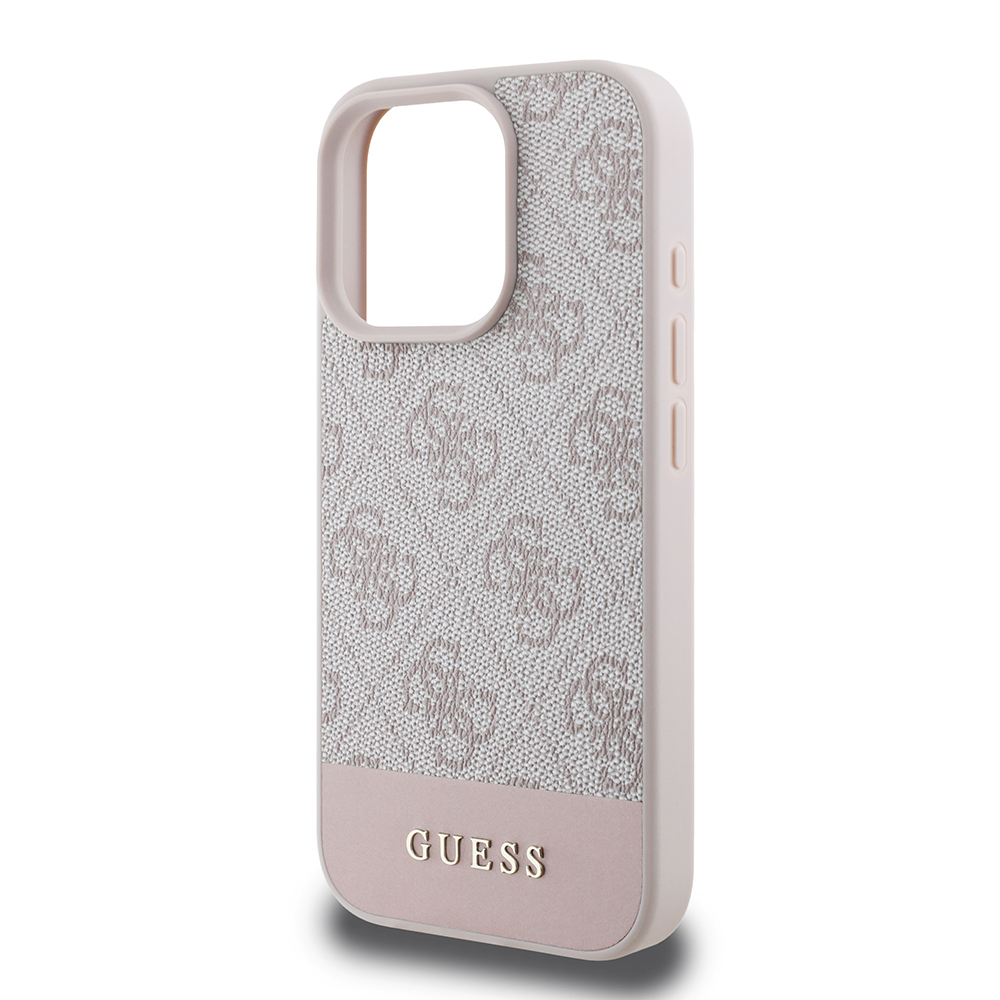 Apple iPhone 16 Pro Uyumlu Kılıf Guess Orjinal Lisanslı PU Deri Şerit Logo Dizaynlı Kapak - 5
