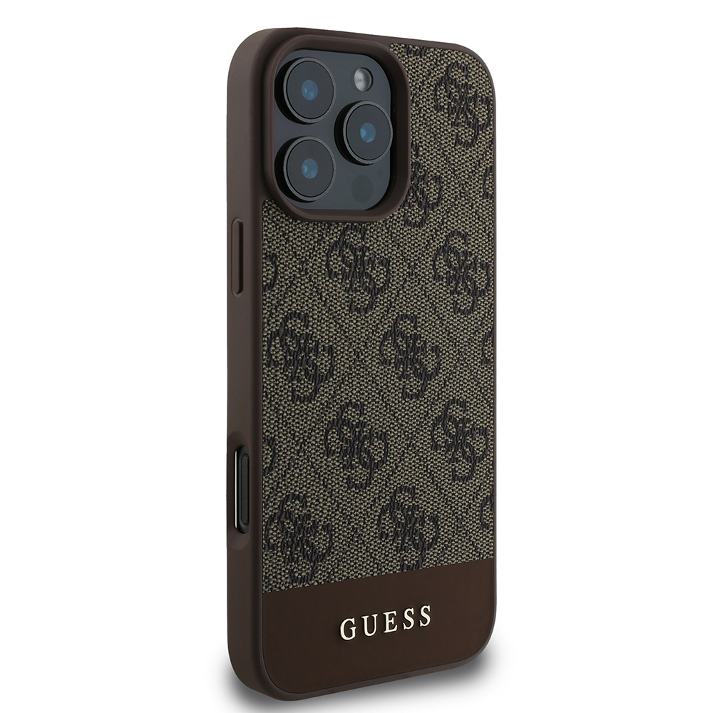 Apple iPhone 16 Pro Uyumlu Kılıf Guess Orjinal Lisanslı PU Deri Şerit Logo Dizaynlı Kapak - 10