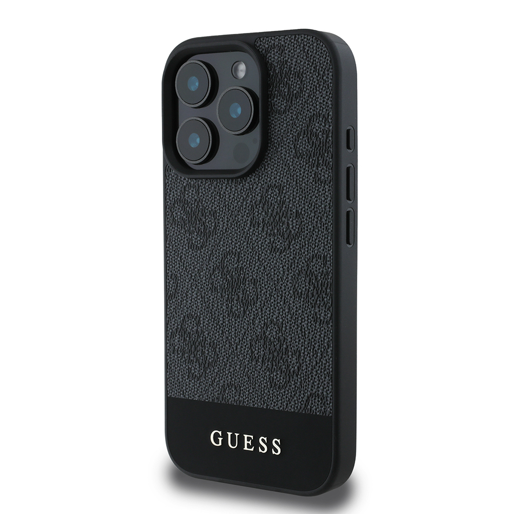 Apple iPhone 16 Pro Uyumlu Kılıf Guess Orjinal Lisanslı PU Deri Şerit Logo Dizaynlı Kapak - 15
