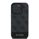 Apple iPhone 16 Pro Uyumlu Kılıf Guess Orjinal Lisanslı PU Deri Şerit Logo Dizaynlı Kapak - 16
