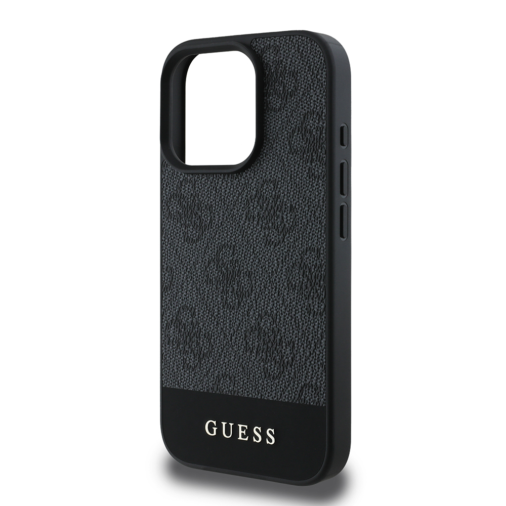 Apple iPhone 16 Pro Uyumlu Kılıf Guess Orjinal Lisanslı PU Deri Şerit Logo Dizaynlı Kapak - 19