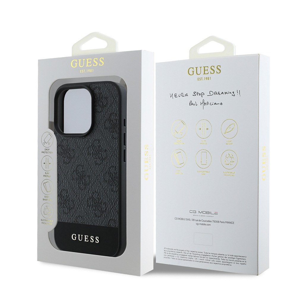 Apple iPhone 16 Pro Uyumlu Kılıf Guess Orjinal Lisanslı PU Deri Şerit Logo Dizaynlı Kapak - 21