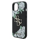Apple iPhone 15 Uyumlu Kılıf Guess Orjinal Lisanslı Gül Baskılı Büyük Metal Logo Dizaynlı Kapak - 5