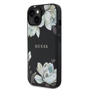 Apple iPhone 15 Uyumlu Kılıf Guess Orjinal Lisanslı M-safe Şarj Özellikli Taneli Çiçek Tasarımlı Metal Yazı Logolu Kapak - 8