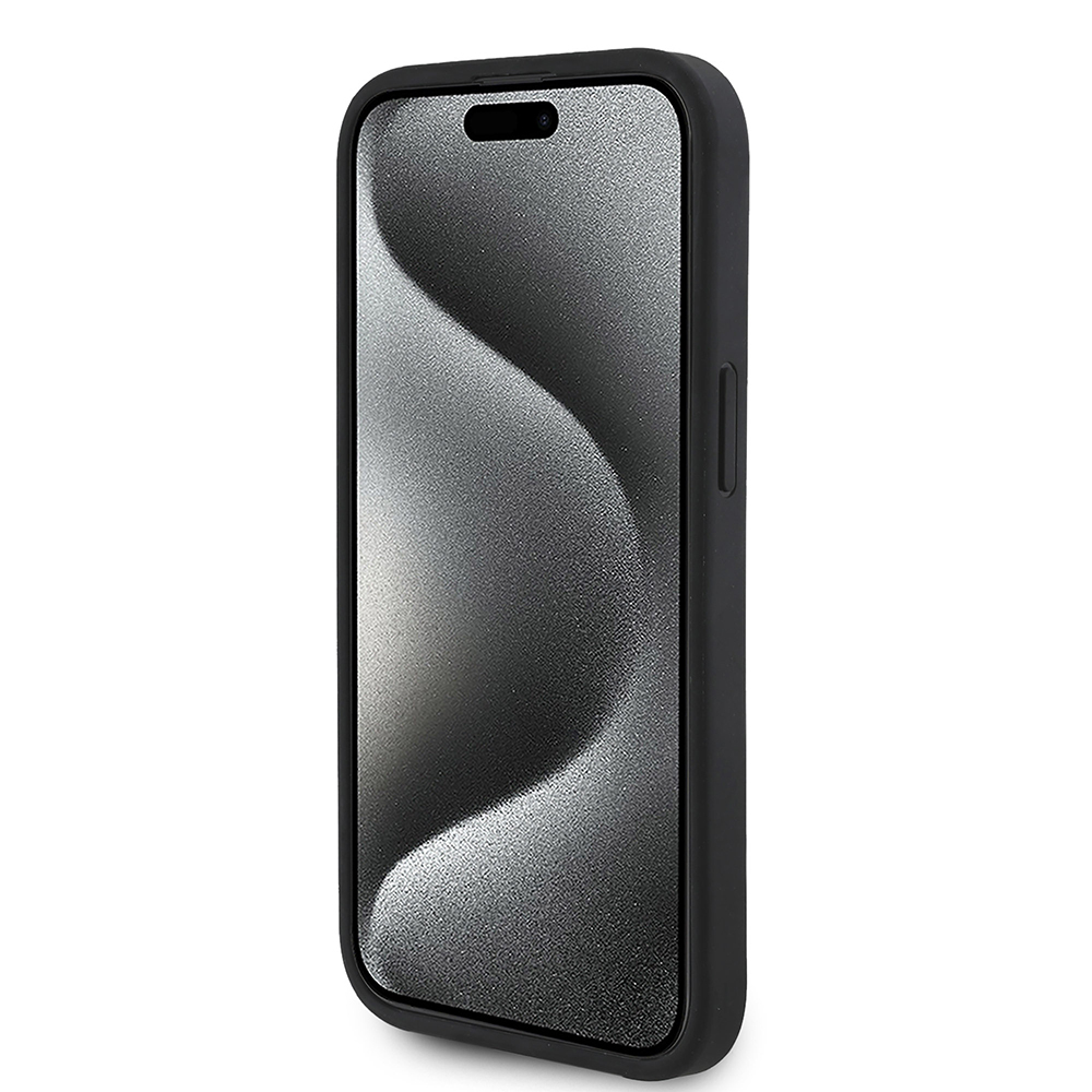 Apple iPhone 15 Uyumlu Kılıf Guess Orjinal Lisanslı M-safe Şarj Özellikli Taneli Çiçek Tasarımlı Metal Yazı Logolu Kapak - 11