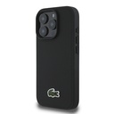 Apple iPhone 16 Pro Uyumlu Kılıf Lacoste Orjinal Lisanslı PU Pike Desenli Arka Yüzey İkonik Timsah Dokuma Logolu Kapak + Type-C Kablo 1.5m - 1