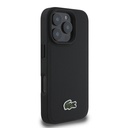 Apple iPhone 16 Pro Uyumlu Kılıf Lacoste Orjinal Lisanslı PU Pike Desenli Arka Yüzey İkonik Timsah Dokuma Logolu Kapak + Type-C Kablo 1.5m - 2