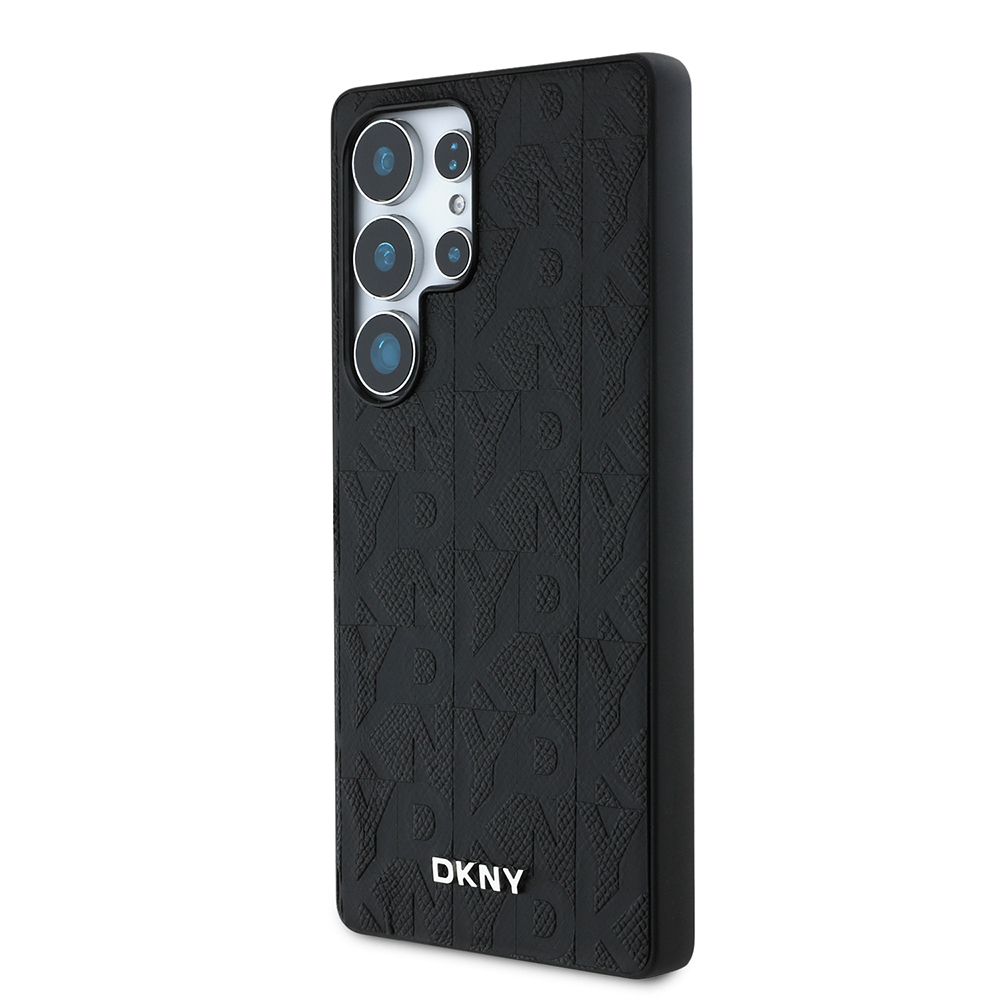 Samsung Galaxy S25 Ultra Uyumlu Kılıf DKNY Orjinal Lisanslı Magnetik PU Deri Grid Pattern Kapak - 1