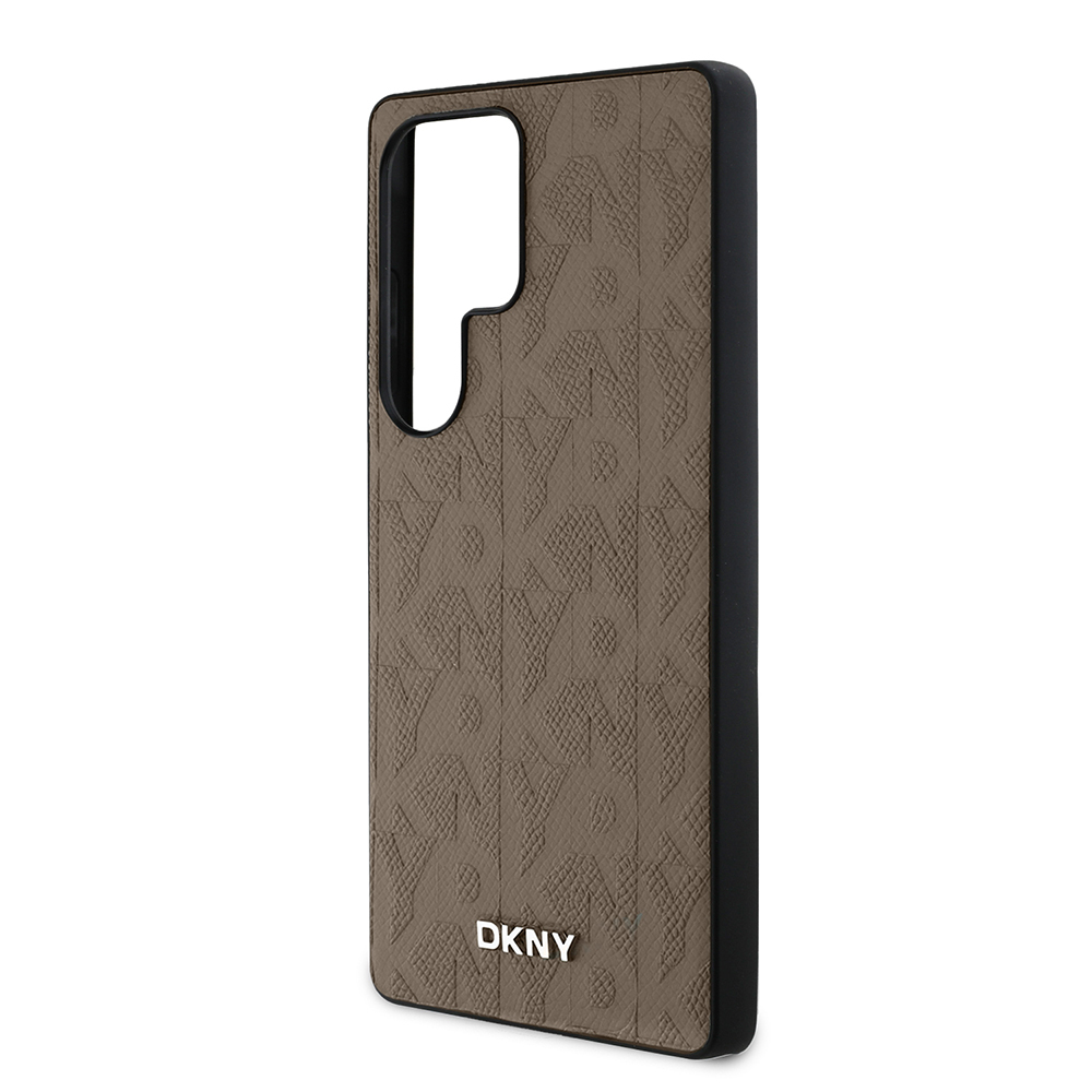 Samsung Galaxy S25 Ultra Uyumlu Kılıf DKNY Orjinal Lisanslı Magnetik PU Deri Grid Pattern Kapak - 12