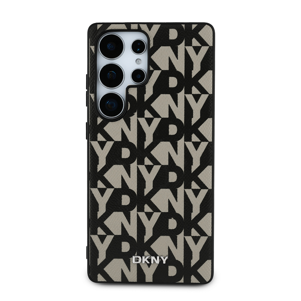 Samsung Galaxy S25 Ultra Uyumlu Kılıf DKNY Orjinal Lisanslı M-safe Şarj Özellikli 3D Yazılı Grid Pattern Kapak - 2