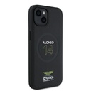 Apple iPhone 15 Uyumlu Kılıf Aston Martin Orjinal Lisanslı M-safe Şarj Özellikli PU Deri Alonso 14 Baskılı Kapak - 3