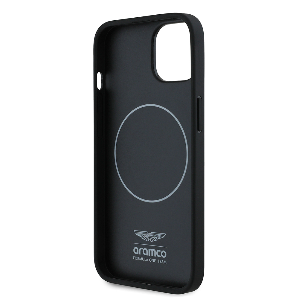 Apple iPhone 15 Uyumlu Kılıf Aston Martin Orjinal Lisanslı M-safe Şarj Özellikli PU Deri Alonso 14 Baskılı Kapak - 6
