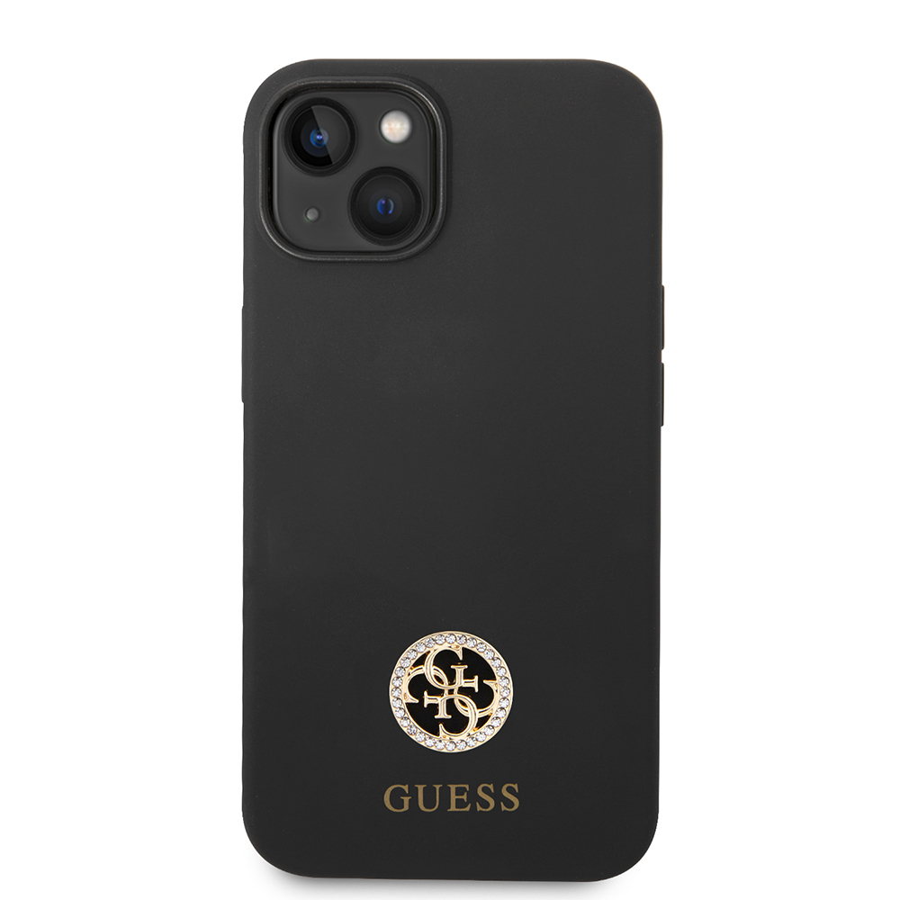 Apple iPhone 14 Uyumlu Kılıf Guess Orjinal Lisanslı Yazı ve Taşlı 4G Logolu Silikon Kapak - 2