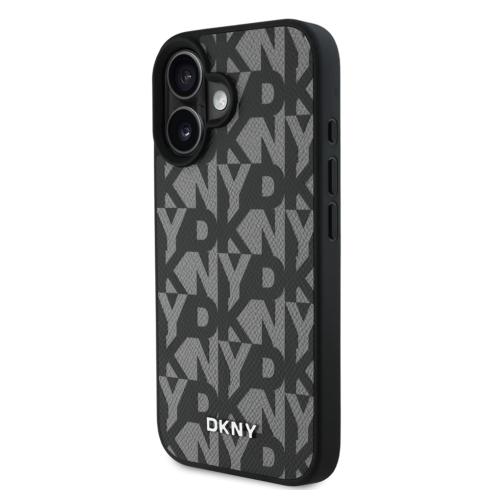 Apple iPhone 16 Uyumlu Kılıf DKNY Orjinal Lisanslı M-safe Şarj Özellikli 3D Yazılı Grid Pattern Kapak - 8