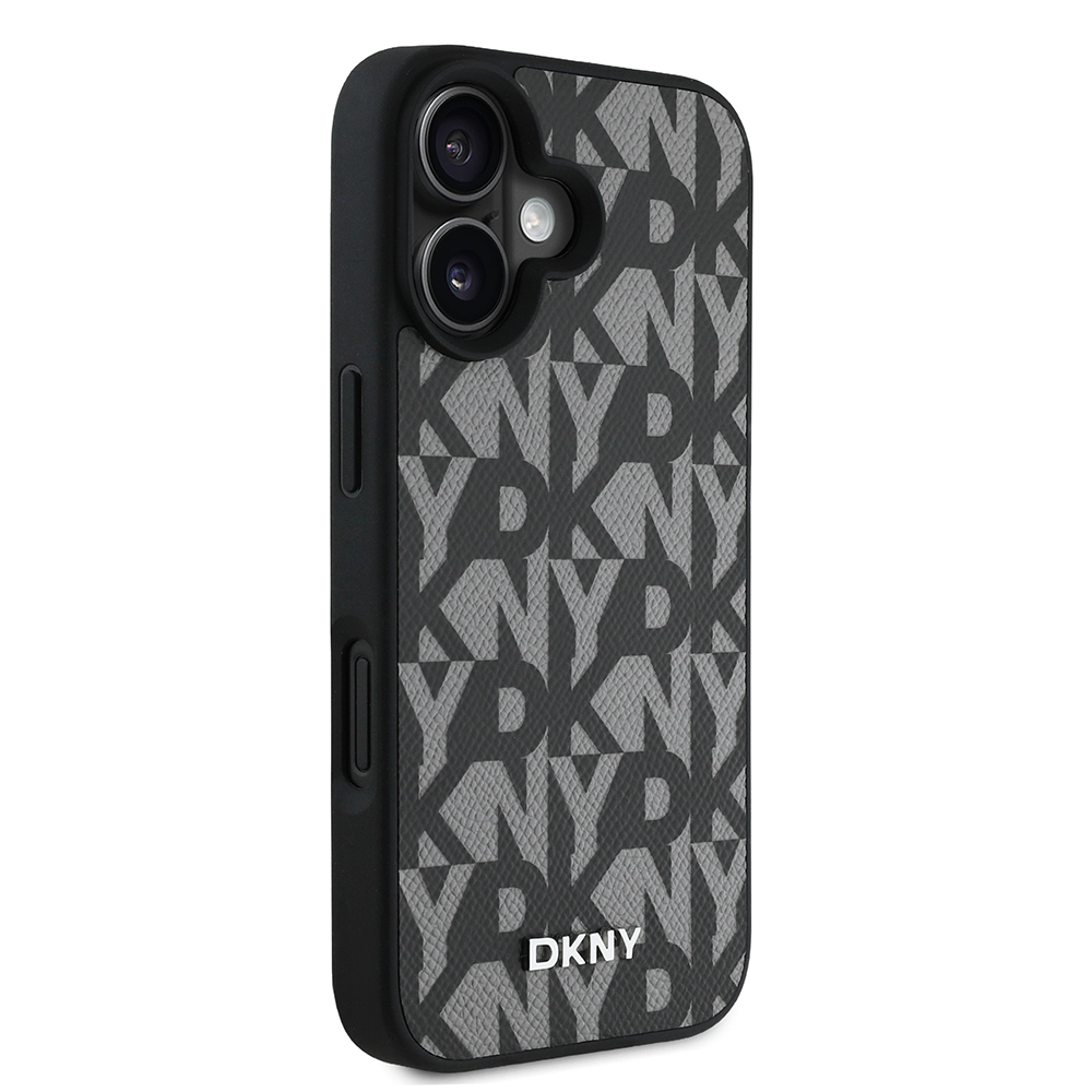 Apple iPhone 16 Uyumlu Kılıf DKNY Orjinal Lisanslı M-safe Şarj Özellikli 3D Yazılı Grid Pattern Kapak - 10