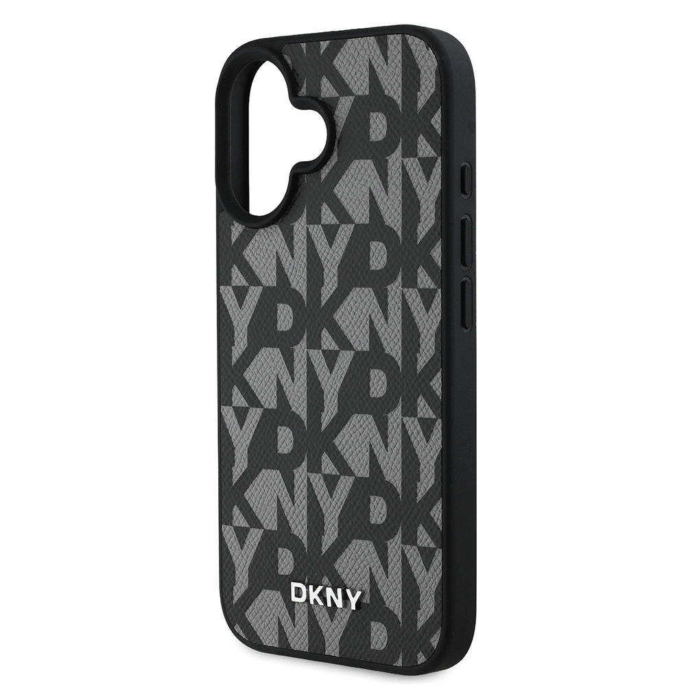 Apple iPhone 16 Uyumlu Kılıf DKNY Orjinal Lisanslı M-safe Şarj Özellikli 3D Yazılı Grid Pattern Kapak - 12