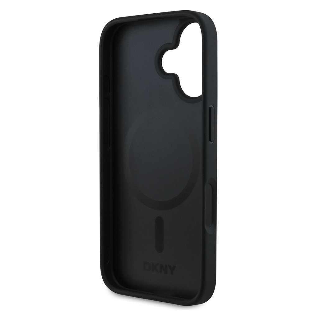 Apple iPhone 16 Uyumlu Kılıf DKNY Orjinal Lisanslı M-safe Şarj Özellikli 3D Yazılı Grid Pattern Kapak - 13