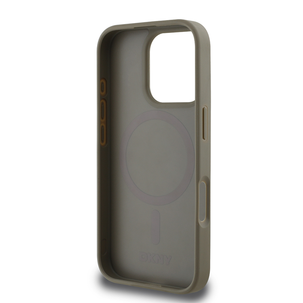 Apple iPhone 16 Pro Max Uyumlu Kılıf DKNY Orjinal Lisanslı M-safe Şarj Özellikli 3D Yazılı Grid Pattern Kapak - 6