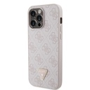 Apple iPhone 14 Pro Max Uyumlu Kılıf Guess Orjinal Lisanslı PU Deri Taşlı Metal Üçgen Logolu Çapraz Vücut Askılı 4G Desenli Kapak - 1