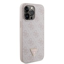 Apple iPhone 14 Pro Max Uyumlu Kılıf Guess Orjinal Lisanslı PU Deri Taşlı Metal Üçgen Logolu Çapraz Vücut Askılı 4G Desenli Kapak - 3