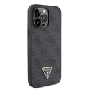 Apple iPhone 14 Pro Max Uyumlu Kılıf Guess Orjinal Lisanslı PU Deri Taşlı Metal Üçgen Logolu Çapraz Vücut Askılı 4G Desenli Kapak - 11