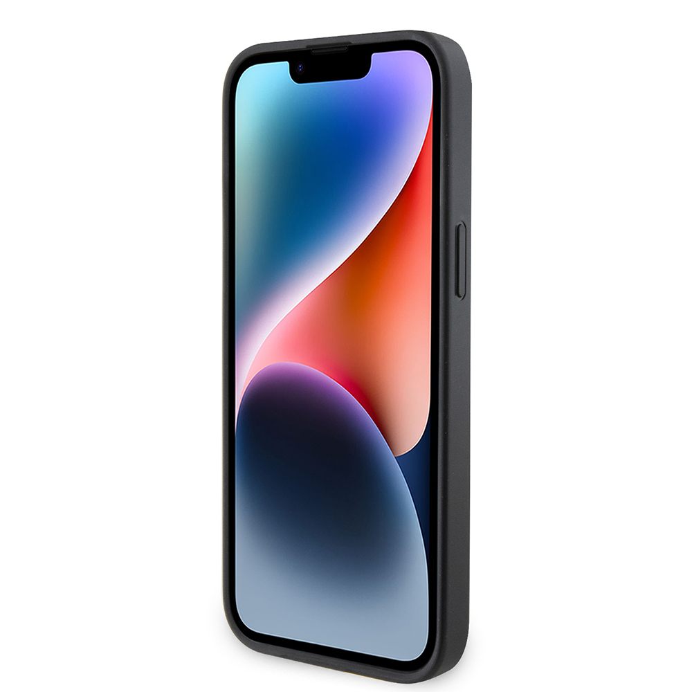 Apple iPhone 14 Pro Max Uyumlu Kılıf Guess Orjinal Lisanslı PU Deri Taşlı Metal Üçgen Logolu Çapraz Vücut Askılı 4G Desenli Kapak - 12