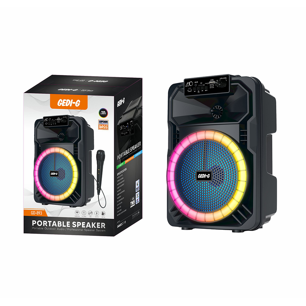Zore GD-893 Mikrofonlu RGB TWS 8 inç Stereo Bass Kablosuz Karaoke Hoparlör - 2