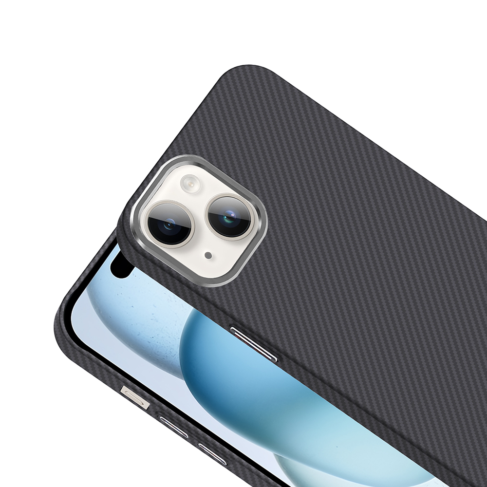 Apple iPhone 14 Uyumlu Kılıf M-safe Şarj Özellikli Karbon Fiber Görünümlü Zore Gros Kapak - 8