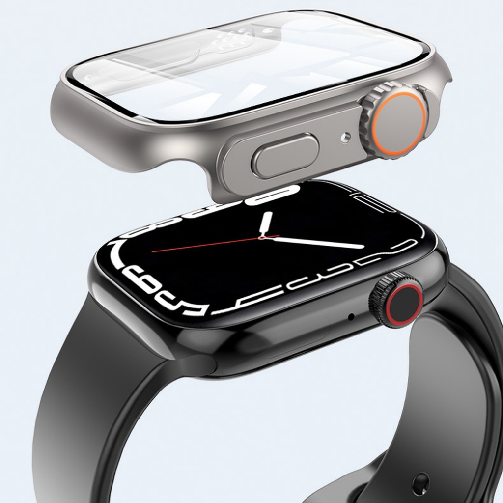 Apple Watch 45 Mm - Watch Ultra 49 Mm Uyumlu Dönüştürücü Kasa & Ekran Koruyucu Tam Koruma Kapak