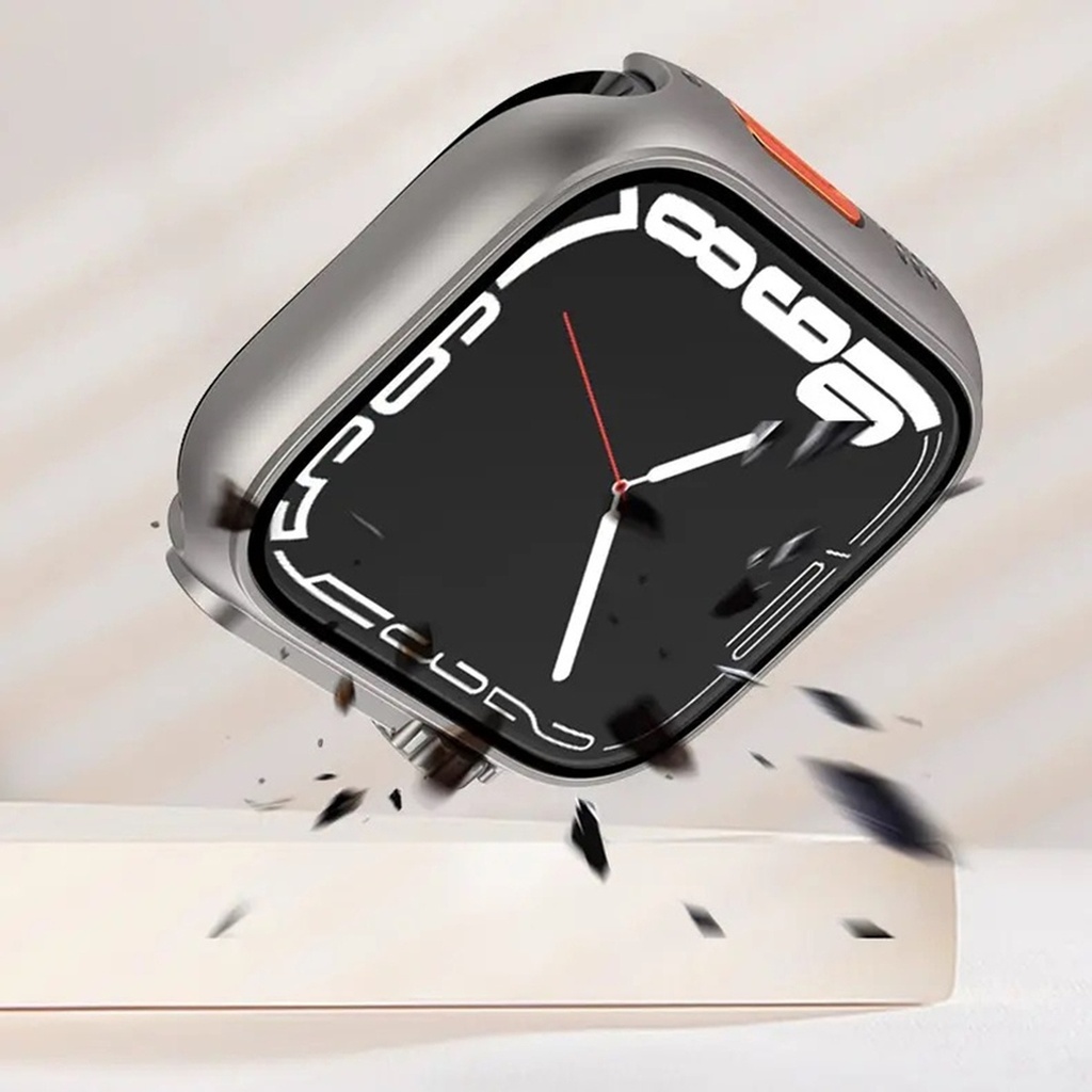 Apple Watch 45 Mm - Watch Ultra 49 Mm Uyumlu Dönüştürücü Kasa & Ekran Koruyucu Tam Koruma Kapak
