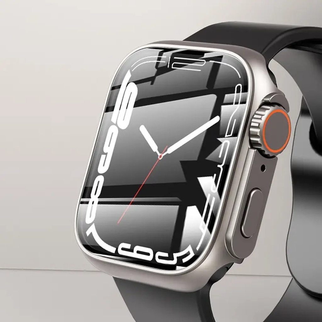 Apple Watch 45 Mm - Watch Ultra 49 Mm Uyumlu Dönüştürücü Kasa & Ekran Koruyucu Tam Koruma Kapak