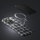 Apple iPhone 15 Pro Max Uyumlu Kılıf M-safe Şarj Özellikli Ekose Tasarımlı Benks ArmorVichy Kevlar Kapak - 10