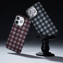 Apple iPhone 16 Pro Uyumlu Kılıf M-safe Şarj Özellikli Ekose Tasarımlı Benks ArmorVichy Kevlar Kapak - 7